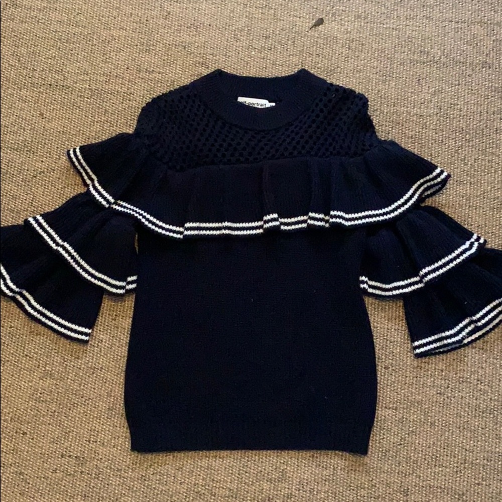 Navy Self-portrait sweater